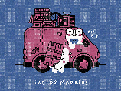 Goodbye Madrid! cute design flat graphic illustration illustrator kawaii