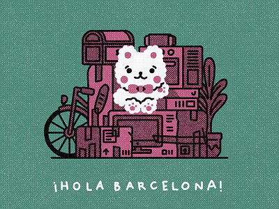Hello Barcelona!! cute design flat graphic illustration illustrator kawaii