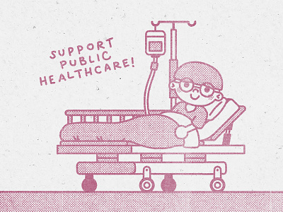 Support public healthcare cute design flat graphic health hospital hospital bed illustration illustrator kawaii