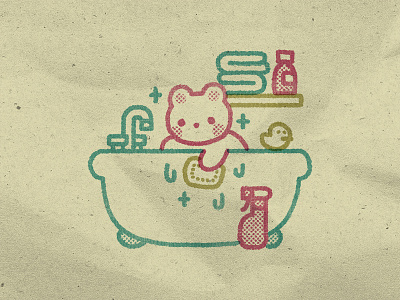 cutie cleaning his bathtub