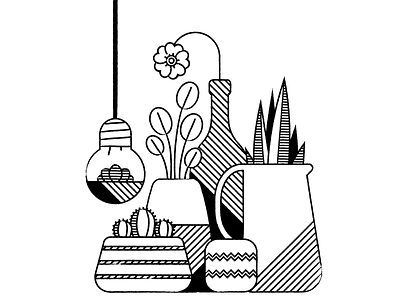 Pichi plants design fanzine flat flower illustration plants