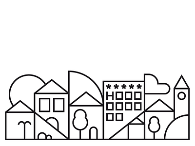 City abstract city design hotel icon illustration minimal