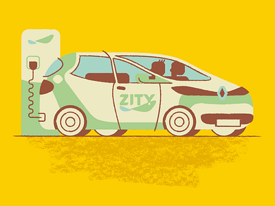 Zity car design flat illustration