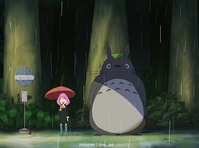 My Neighbor Totoro background environtment ilustration