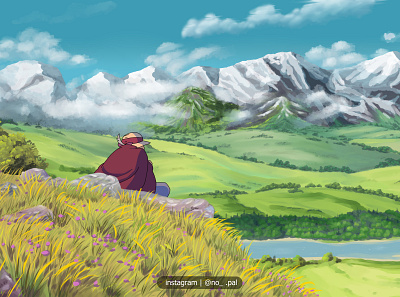 Howl's Moving Castle Redraw background character environtment ilustration