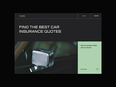 .TATE - website for Classic cars Insurance. branding car design grid insurance minimal typography ui ux web website