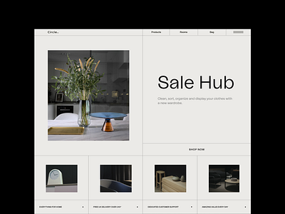 CIRCLE- Home page branding decor design grid logo minimal shop typography ui web website