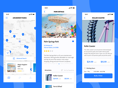 Amusement Park app concept app design ios mobileapp ui ux