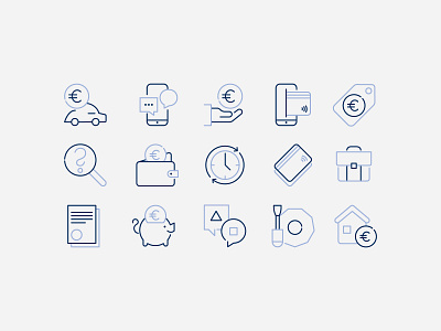 Šiaulių bankas icons banking brand branding design iconography icons iconset identity linear