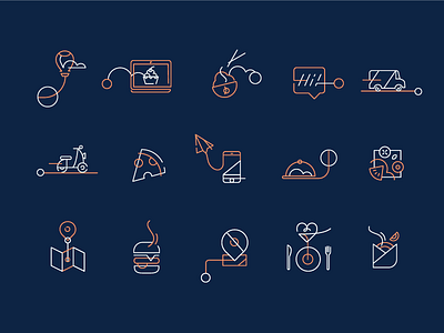 Lekste / Food Delivery - icons business clean corporate delivery digital food icons outline web