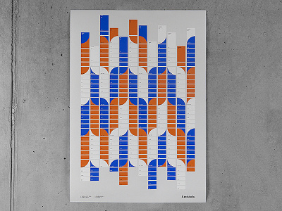 Calendar 2018 andstudio blue brand branding calendar design logo new year orange. stationary print