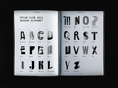 Opium alfabet alphabet branding club dark music poster techno typography visual