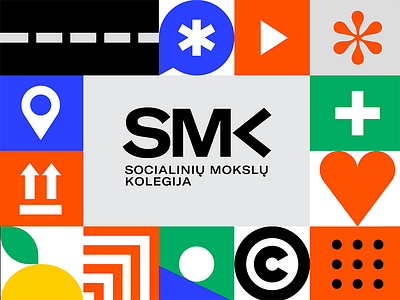SMK University bold brand branding bright dynamic happy identity logo smk