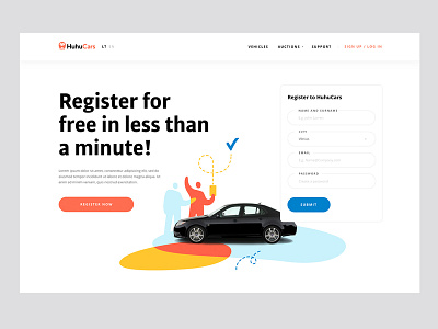 Huhucars auction auto car commercial eshop platform ui ux web web design website
