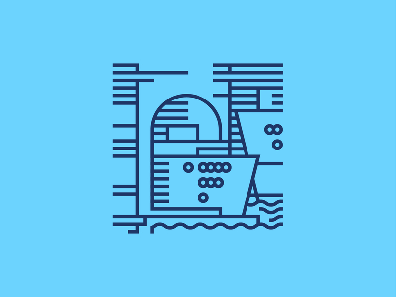 Klaipeda Illustrations — Ships Production brand branding icon identity illustration line minimal sea ship symbol vector