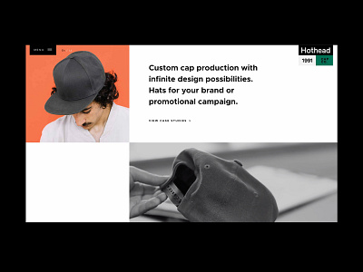 Hothead brand identity branding cap clean fashion grid squares web webdesign website