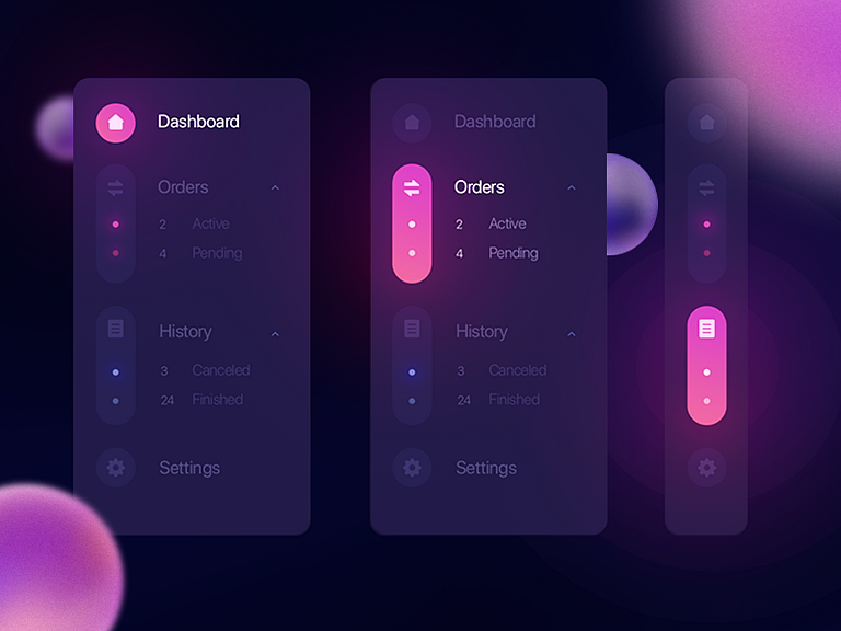 Navigation menu by Alexey Zargana on Dribbble