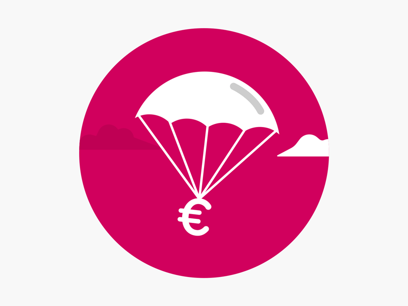 Parachute the money after effects animated animation gif interstitials ui