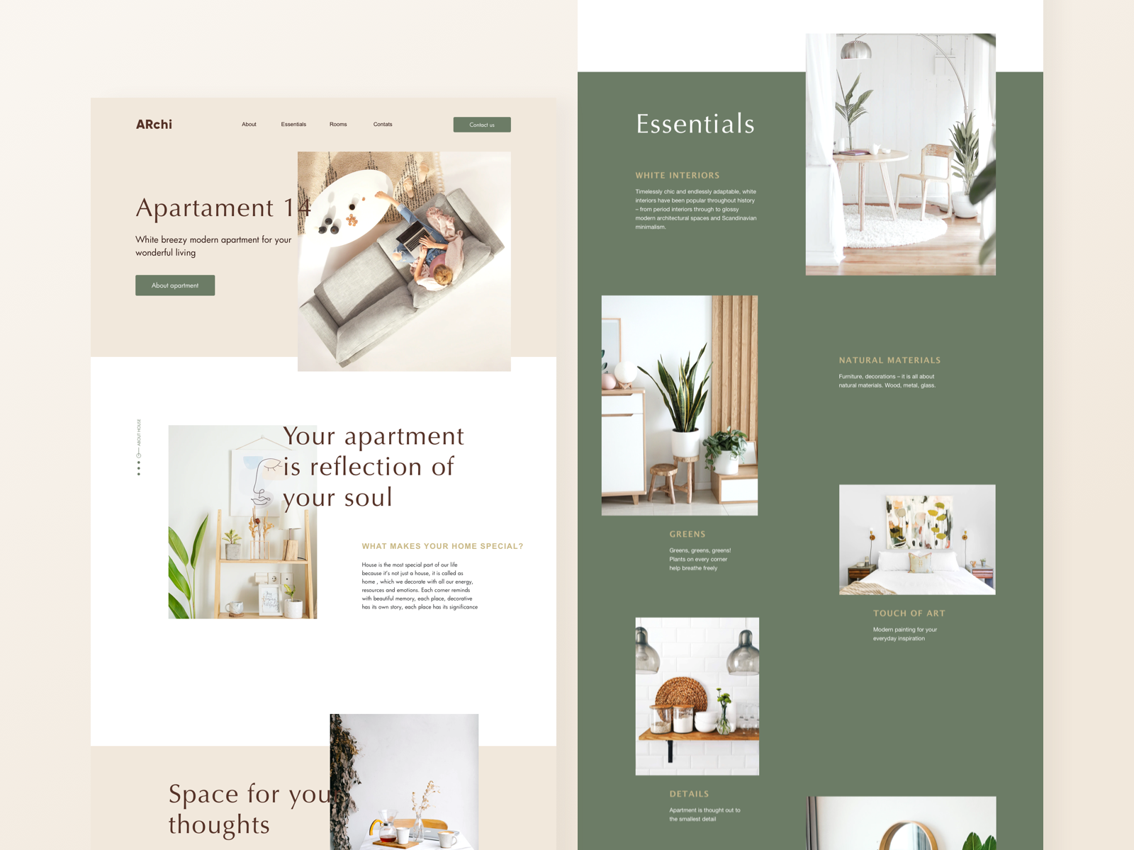 Interior design studio webpage by Irina on Dribbble