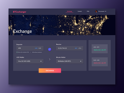 Cryptocurrency exchange website