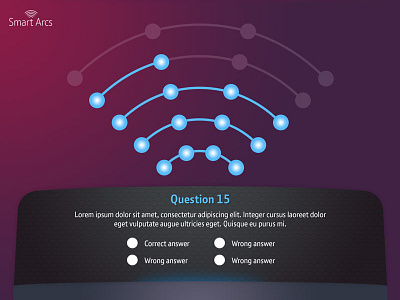 Smart Arcs Game UI game pink purple question quiz ui web app