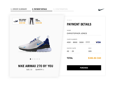 Nike - Checkout checkout dailyui nike sneakers ui uidesign web