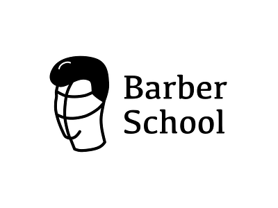 Barber School(logo) branding design flat icon illustration logo