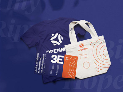 OpenMed branding flyer logo mediterranean radiation tote bag tshirt water wave