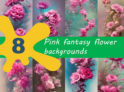 Pink Fantasy Flower Backgrounds background branding design floral flower graphic design illustration logo vector