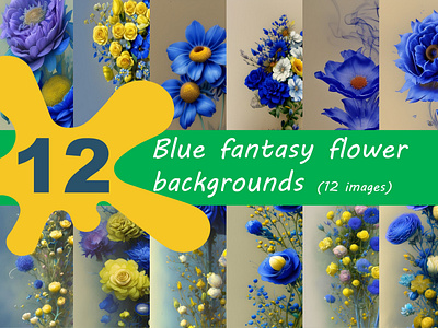 Blue Fantasy Flower Backgrounds