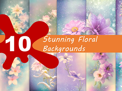 Stunning floral backgrounds (10 images) background branding design floral graphic design illustration vector