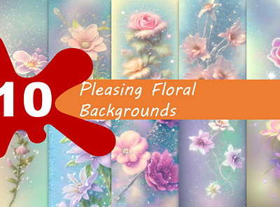Pleasing floral backgrounds (10 images) background branding design floral graphic design illustration vector