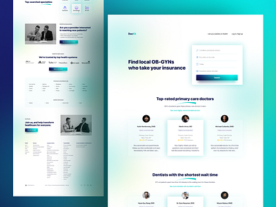 Landing Page Design for Medical/Doctors/Hospitals/Dent app design experience interface ui user ux