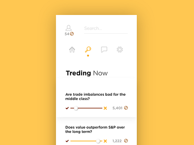 UI Design app clean design interface list mobile modern ui ux yellow