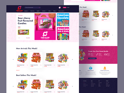 Candy Island Home Page candies candy cookies creative creative mouse delicious design figma food home page landing page ui ux