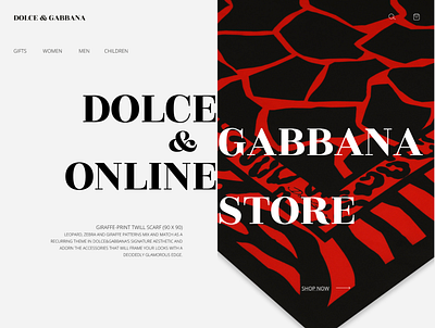 Dolce & Gabbana Redesign Concept (Main page) design typography ux