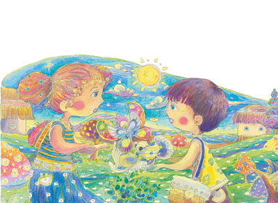 Illustration for the fairy tale "The Strawberry Fairy" animation art artsy artwork childrens book illustration cover illustration design designer doodle drawing illustrate illustration illustrator paint painting watercolor watercolor art
