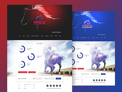 Horse breeders / trainers Landing Page horses landing page psd sports ui ux