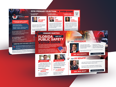 Political Postcard / Voter Guide america candidate election flyer police political political campaign psd safety senate social state voting