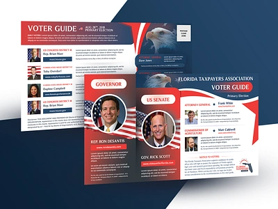 Political Postcard / Voter Guide 2 america candidate eagle election flag flyer patriotic primary senate social state voterguide voting