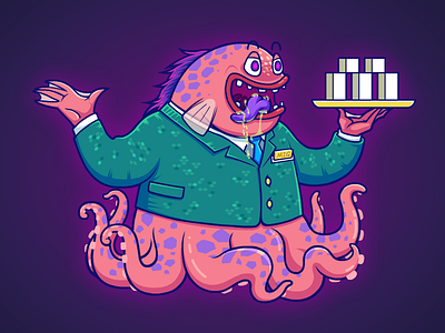 Mr Octopus character illustration，animate cc