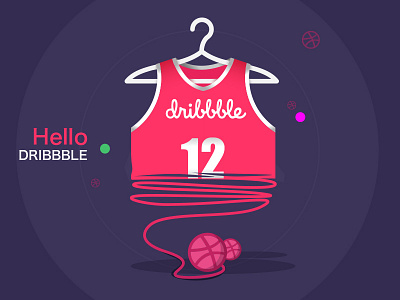 Hello dribbblers! dribbble first hello illustration invite shot ui