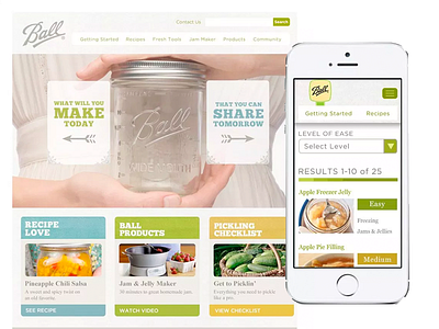 Ball Canning Microsite & Recipe App ball canning microsite mobile app recipe