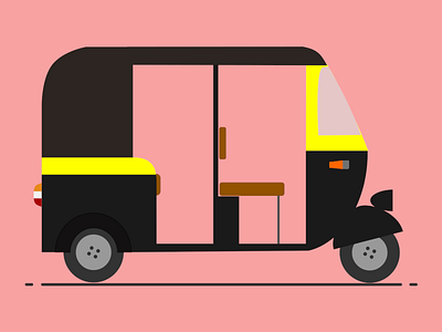 Auto Rikshaw (Tuk Tuk) illustration minimal vector