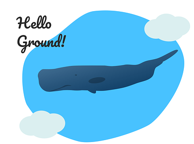 Sperm Whale: Hello Ground hello ground hhgtg hitchhikers illustration minimal vector whale