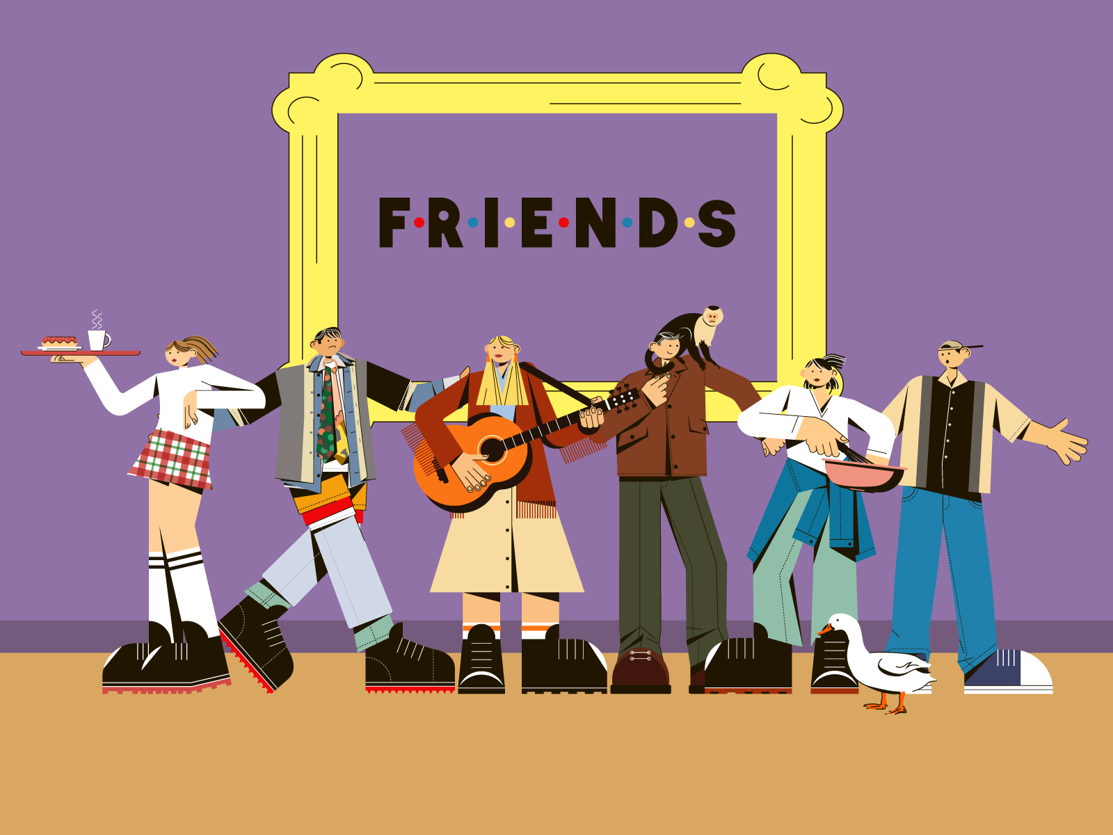 fan art tv series "friends" by Helena on Dribbble