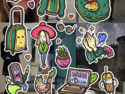 art stickers that describe the character graphic design illustration procreate stickers style