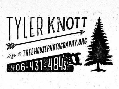 Treehouse Business Card hand drawn type logo outdoors photography saw tree type typography