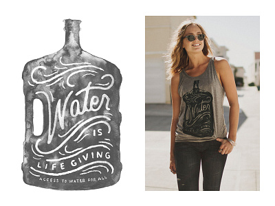 Water is Life Giving charity generosity hand drawn type hand lettering lettering sevenly type typography watercolor