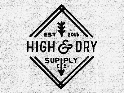 High & Dry Supply Co. arrow branding design hand drawn type lettering logo texture